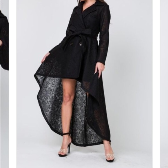 CQ by CQ Jackets & Blazers - NWOT Lace Hi-Low Maxi Coat, Sz S